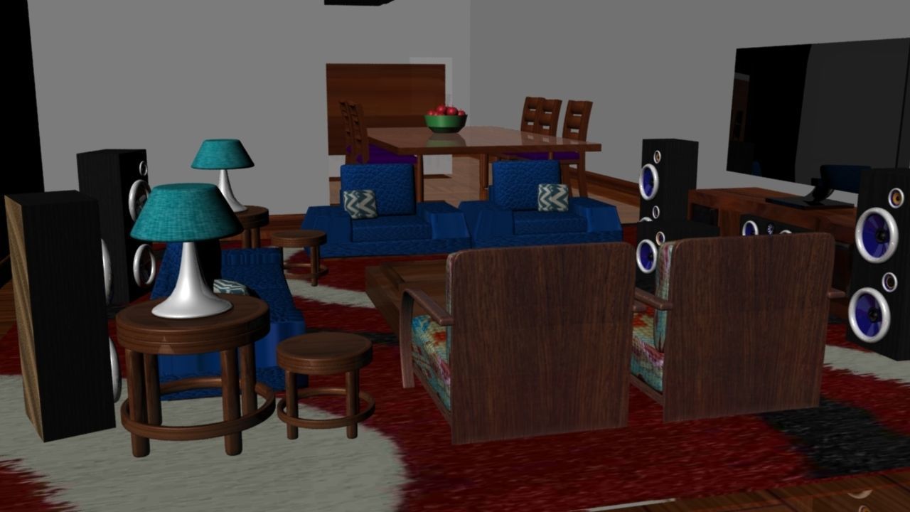 AUTODESK MAYA HOUSE INTERIOR DESIGN 3D model_3