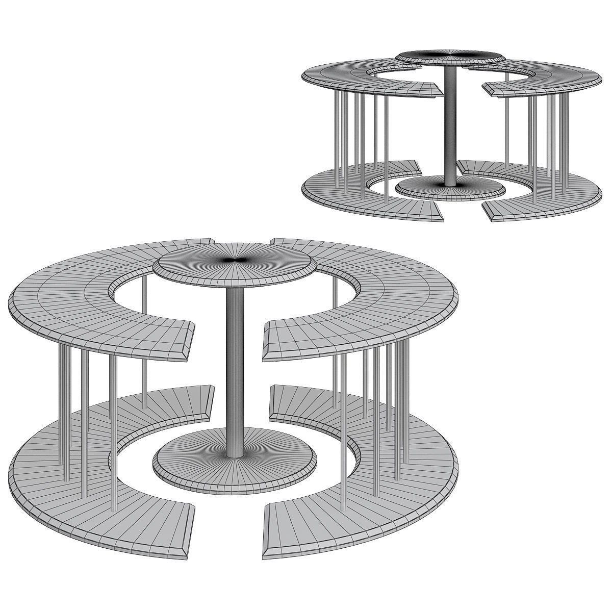 Ateena EYE TRIO SET OF 3 TABLES 3d model Low-poly 3D model_1