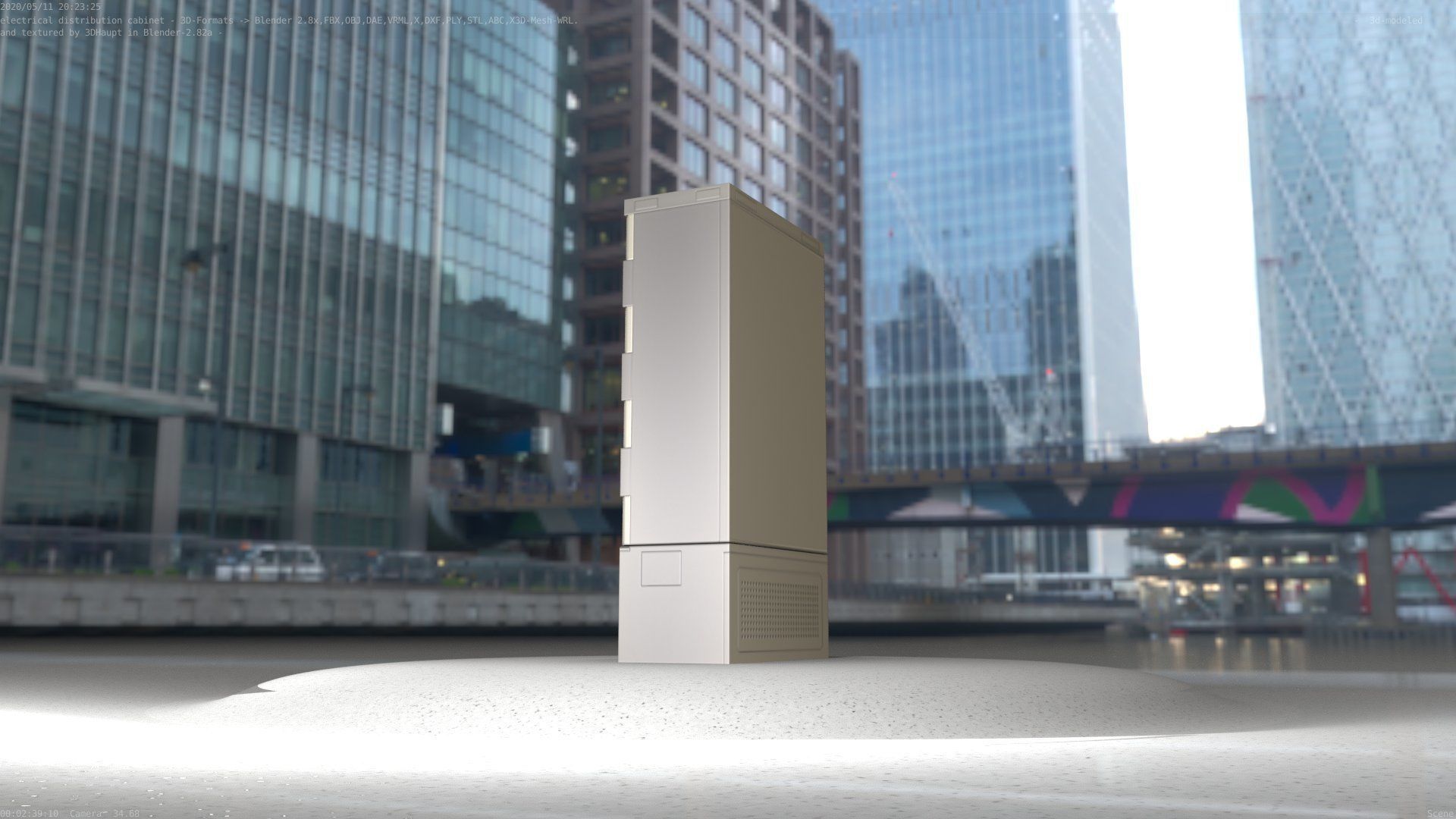 Electrical Distribution Cabinet 39 Low-poly 3D model_27