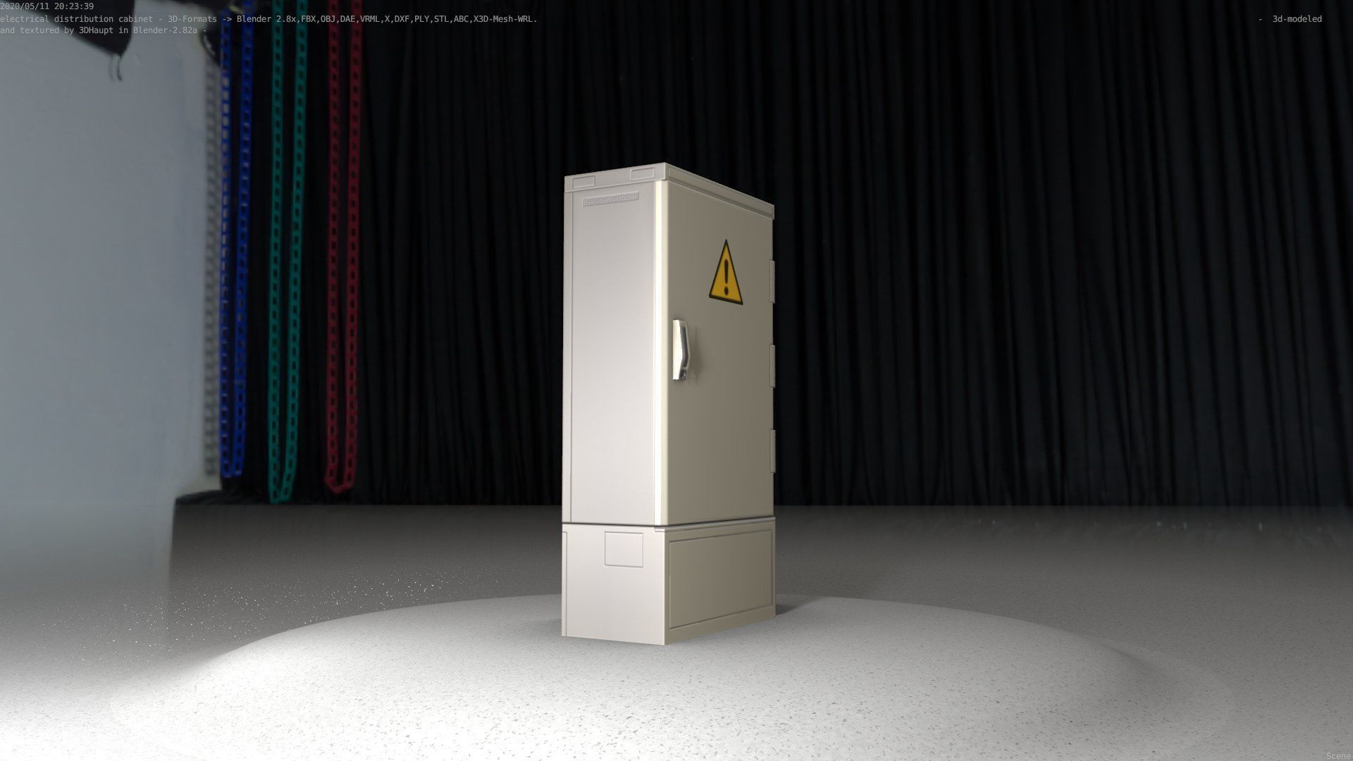 Electrical Distribution Cabinet 39 Low-poly 3D model_43