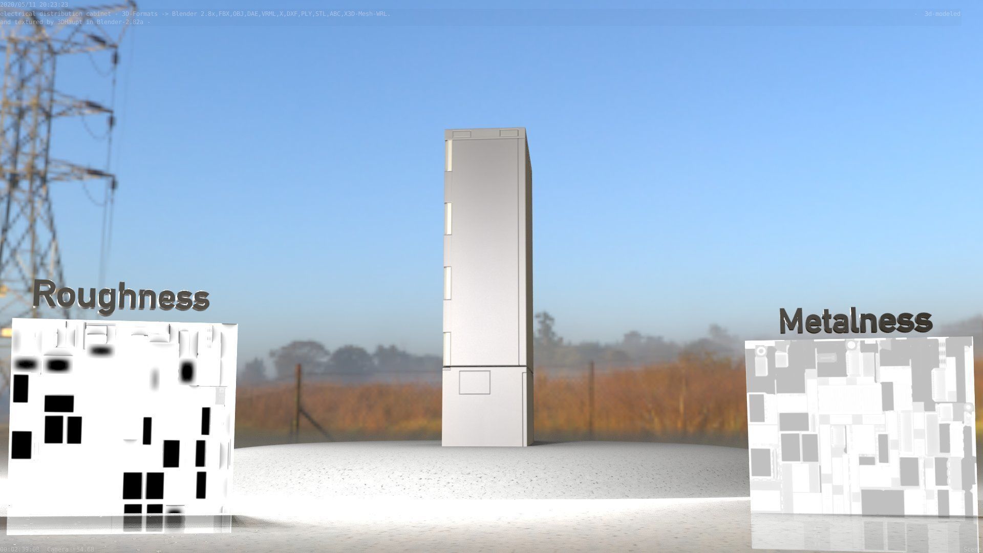 Electrical Distribution Cabinet 39 Low-poly 3D model_25