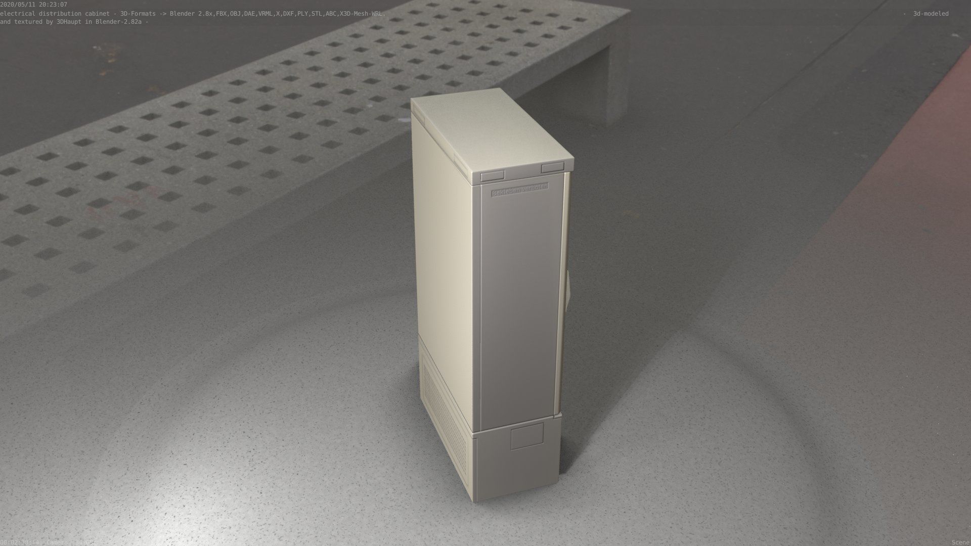 Electrical Distribution Cabinet 39 Low-poly 3D model_12