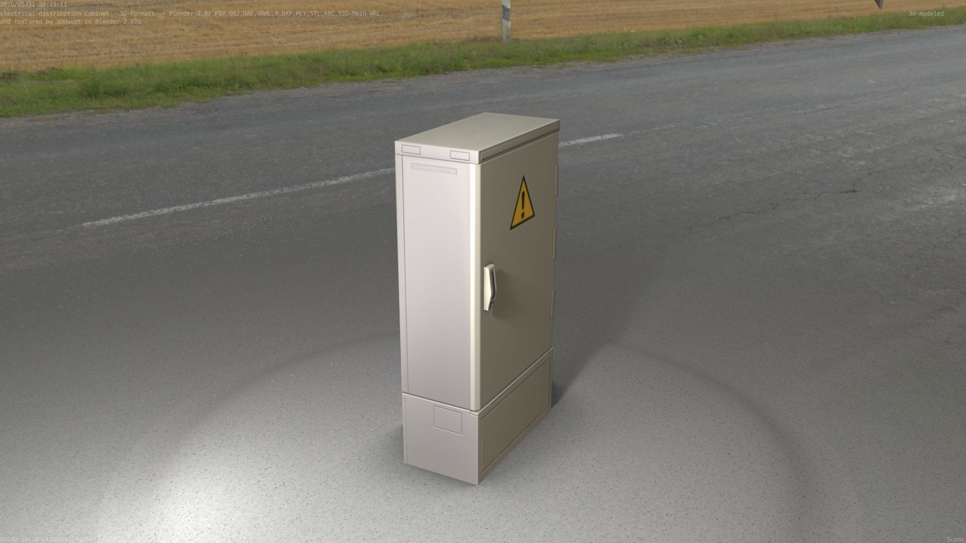 Electrical Distribution Cabinet 39 Low-poly 3D model_16