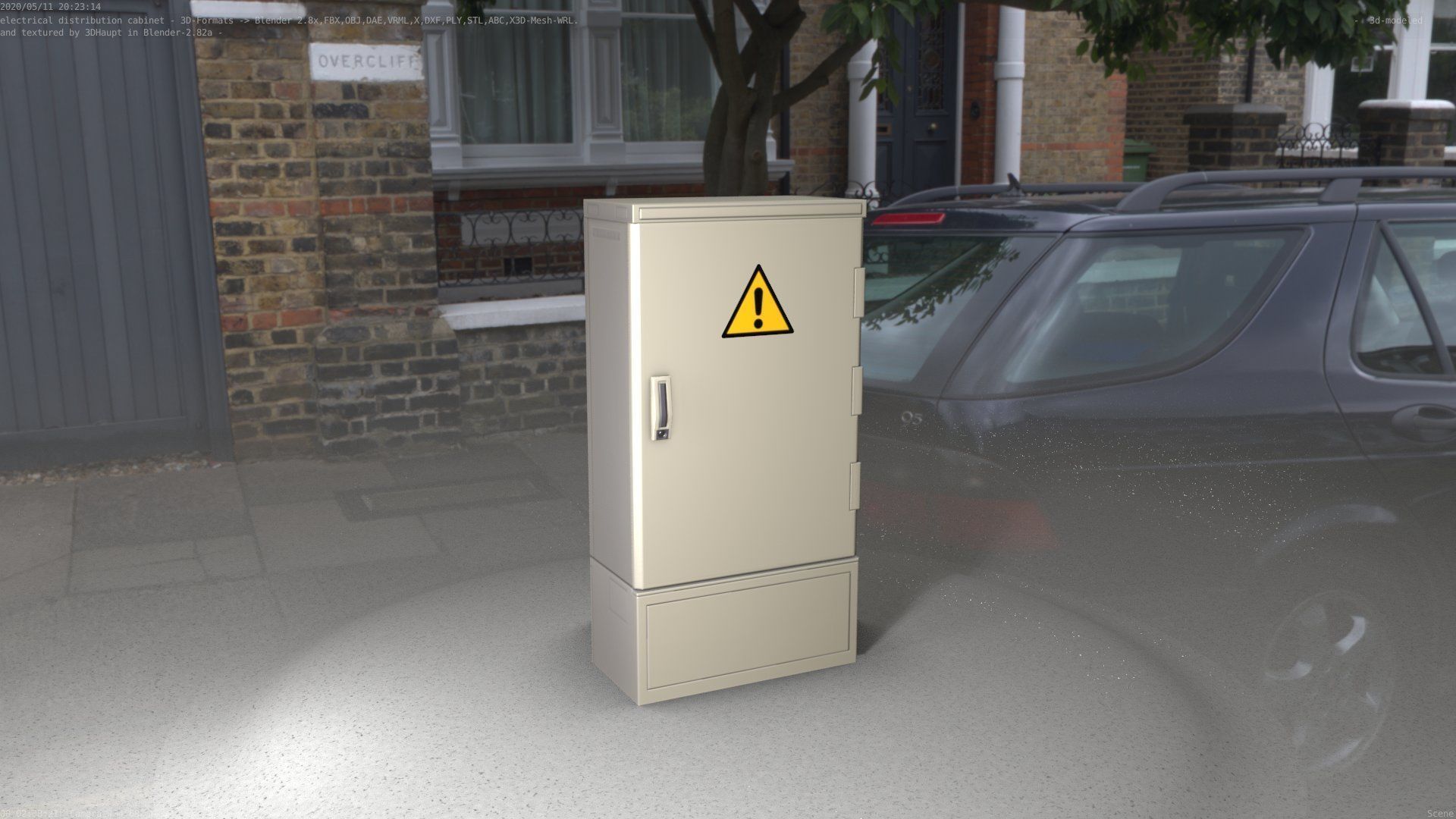 Electrical Distribution Cabinet 39 Low-poly 3D model_19