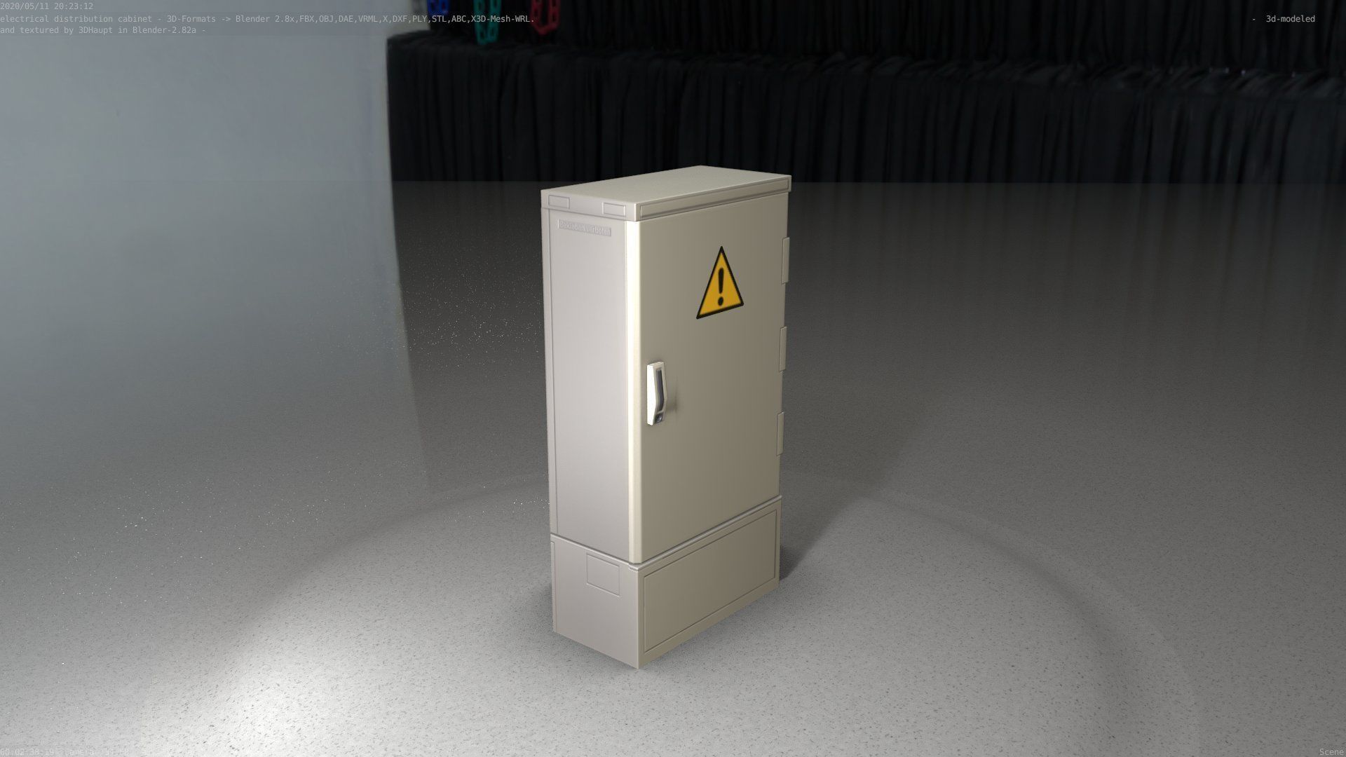 Electrical Distribution Cabinet 39 Low-poly 3D model_17