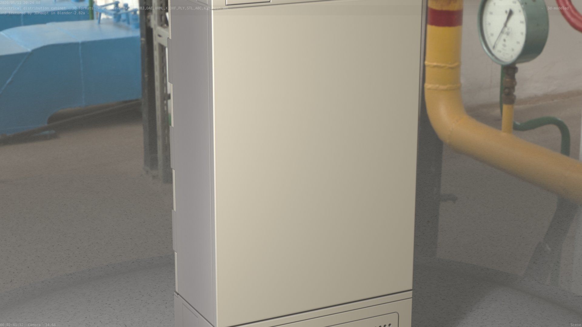Electrical Distribution Cabinet 39 Low-poly 3D model_77