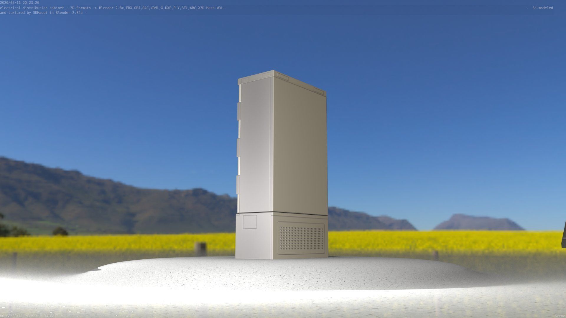 Electrical Distribution Cabinet 39 Low-poly 3D model_28