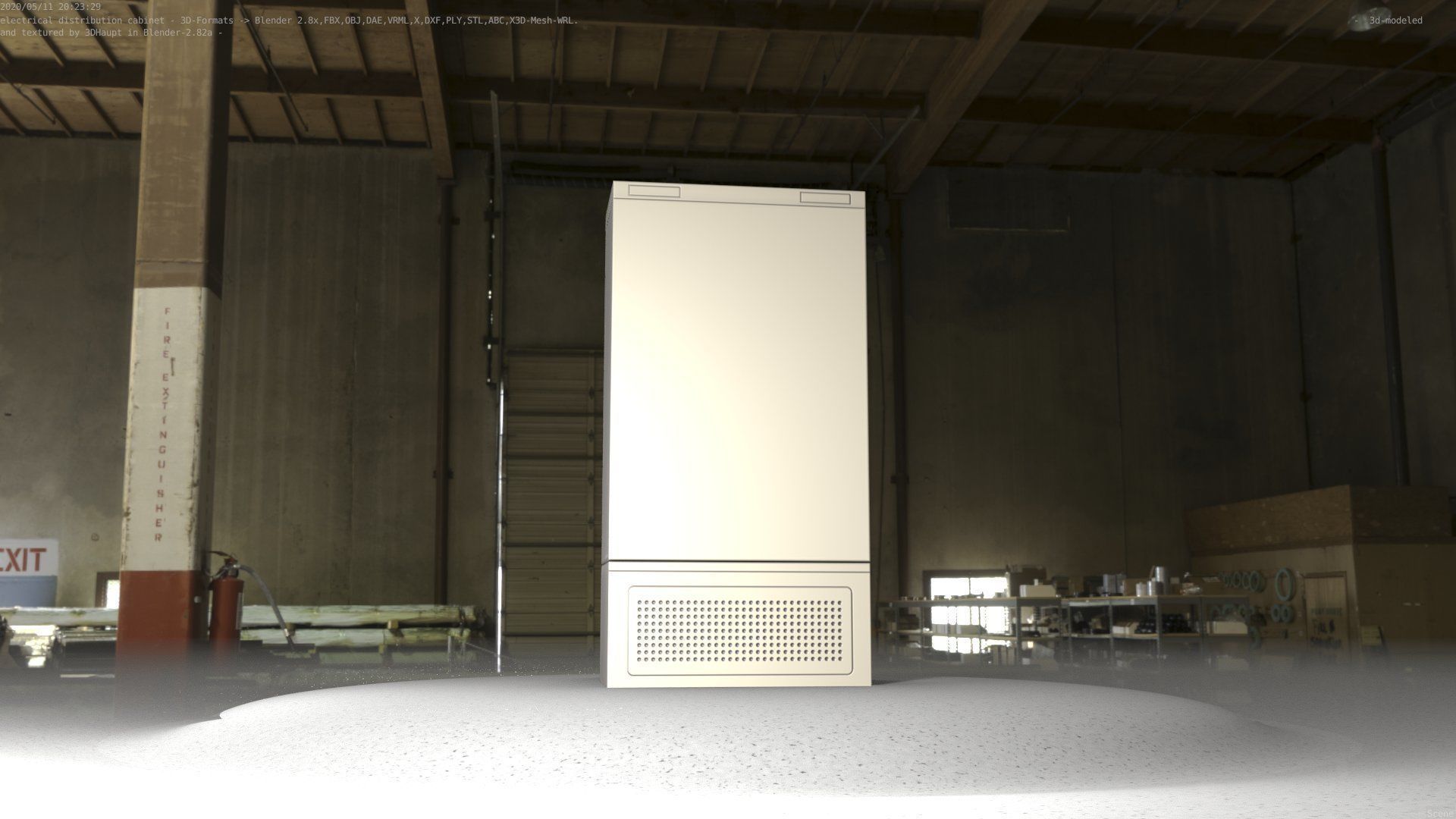 Electrical Distribution Cabinet 39 Low-poly 3D model_32