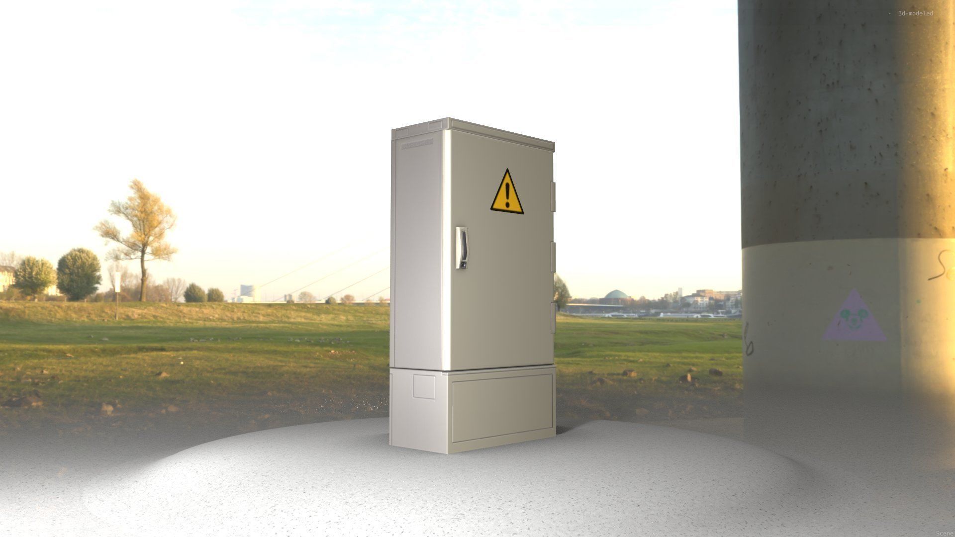 Electrical Distribution Cabinet 39 Low-poly 3D model_44