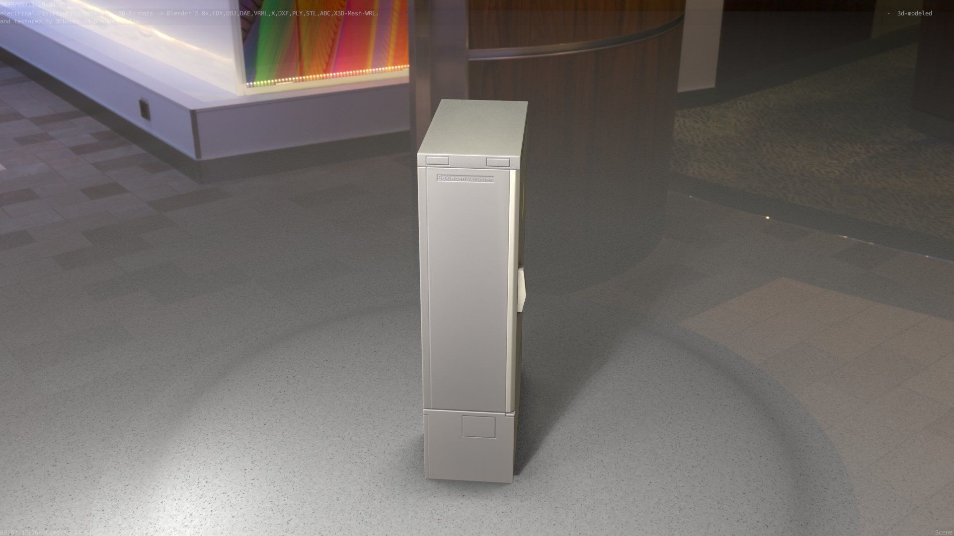 Electrical Distribution Cabinet 39 Low-poly 3D model_14