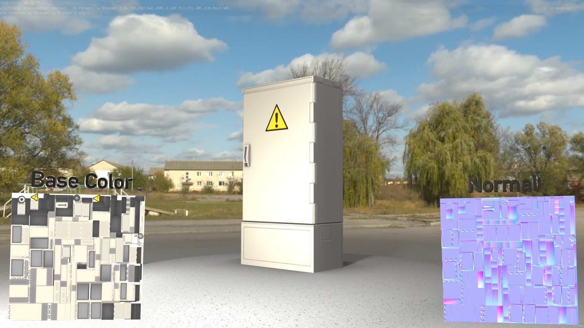 Electrical Distribution Cabinet 39 Low-poly 3D model_3