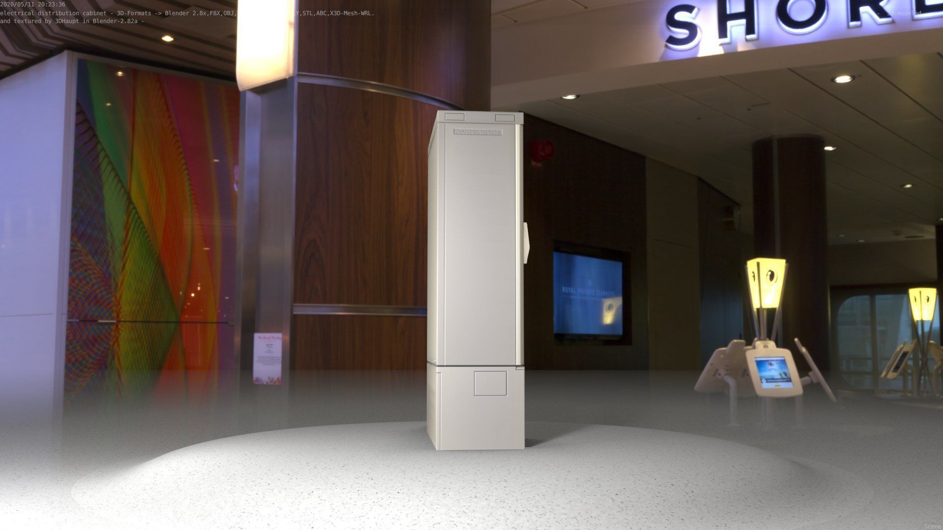 Electrical Distribution Cabinet 39 Low-poly 3D model_40