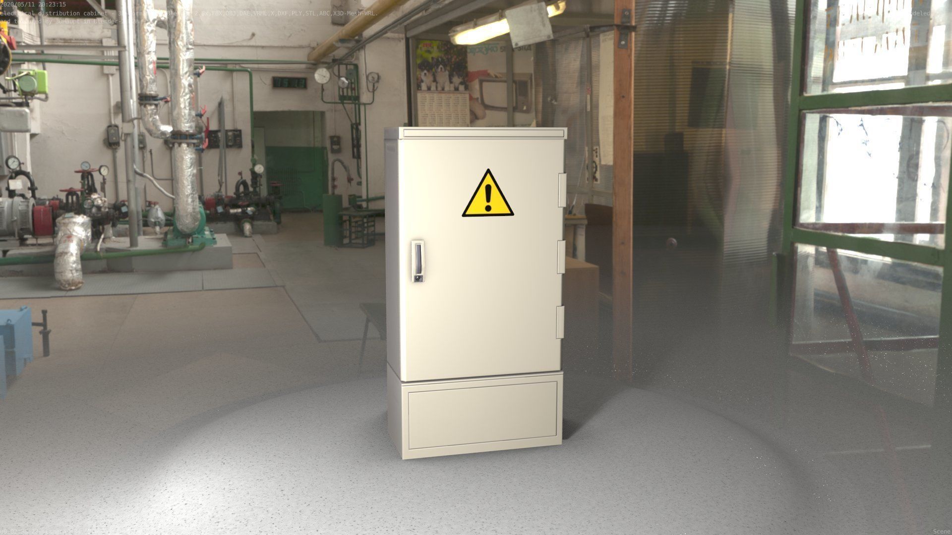 Electrical Distribution Cabinet 39 Low-poly 3D model_20