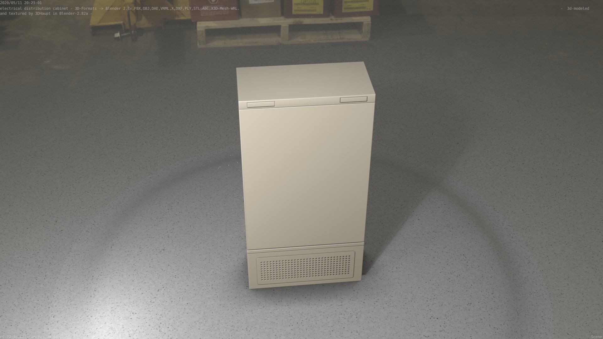 Electrical Distribution Cabinet 39 Low-poly 3D model_6