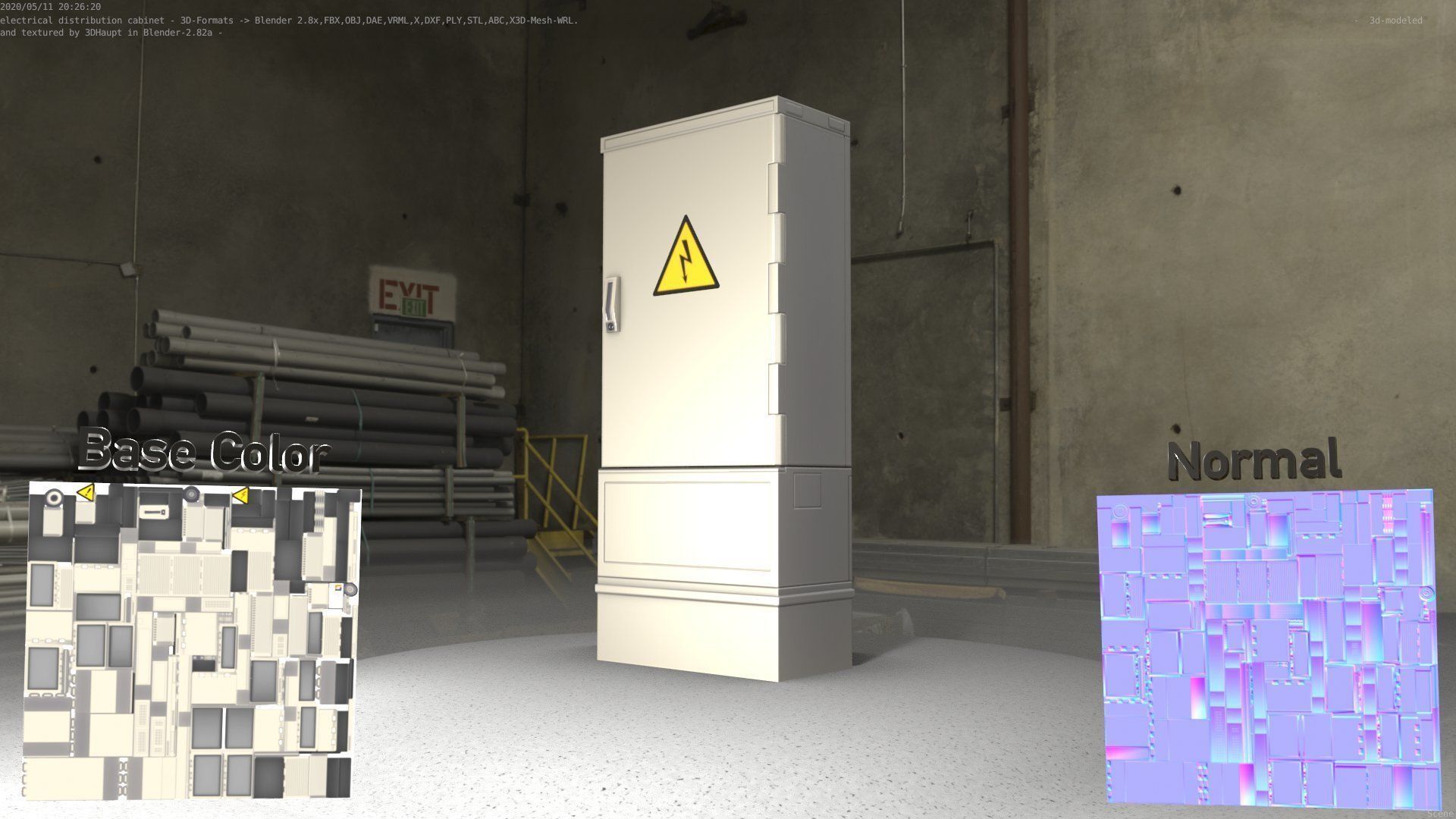 Electrical Distribution Cabinet 41 Low-poly 3D model_2