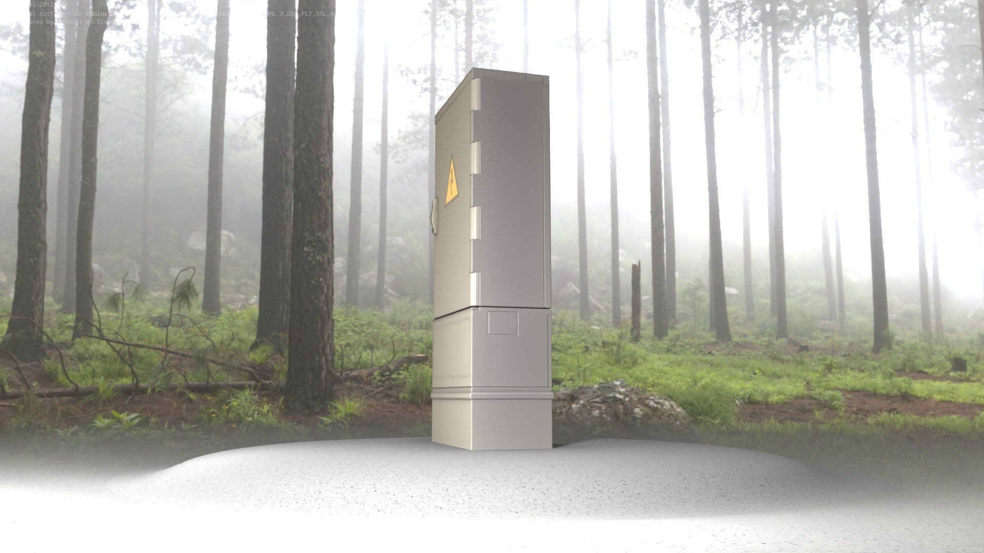 Electrical Distribution Cabinet 41 Low-poly 3D model_21