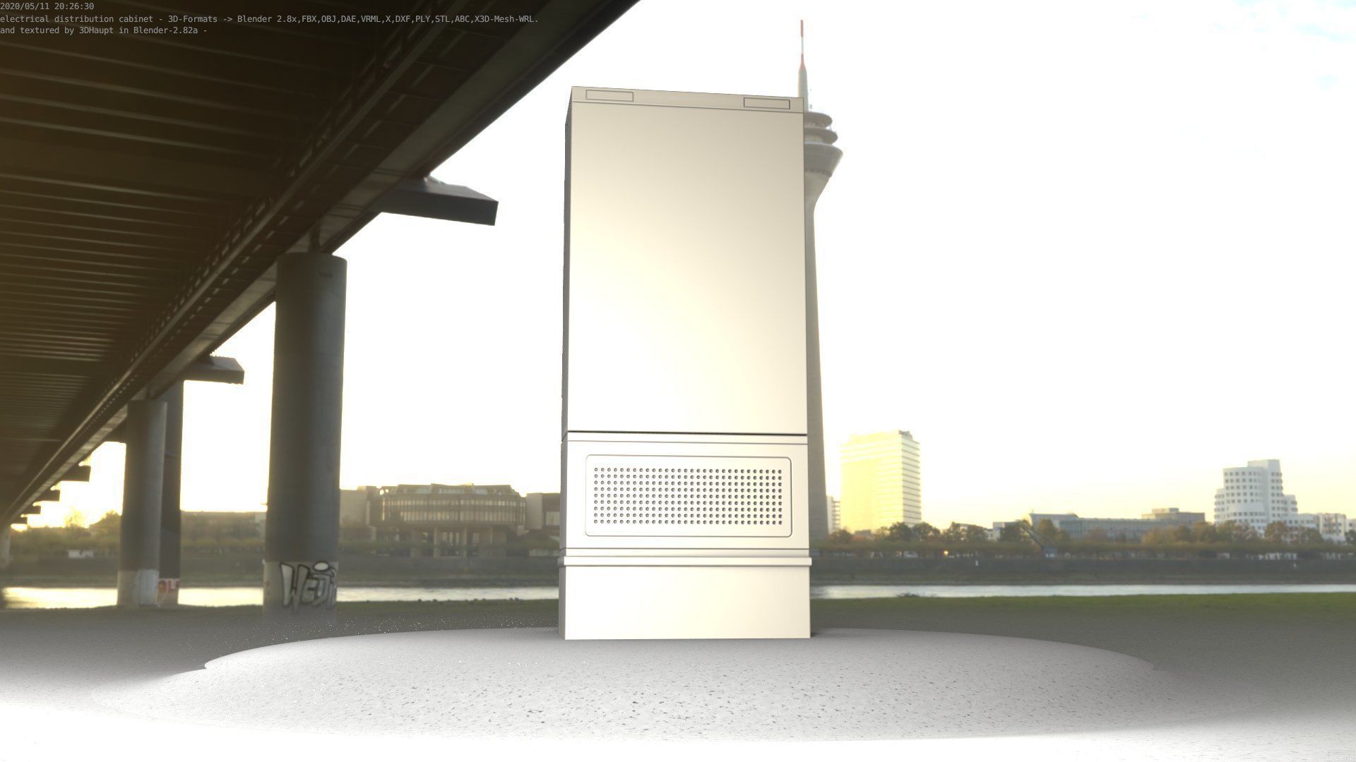 Electrical Distribution Cabinet 41 Low-poly 3D model_30