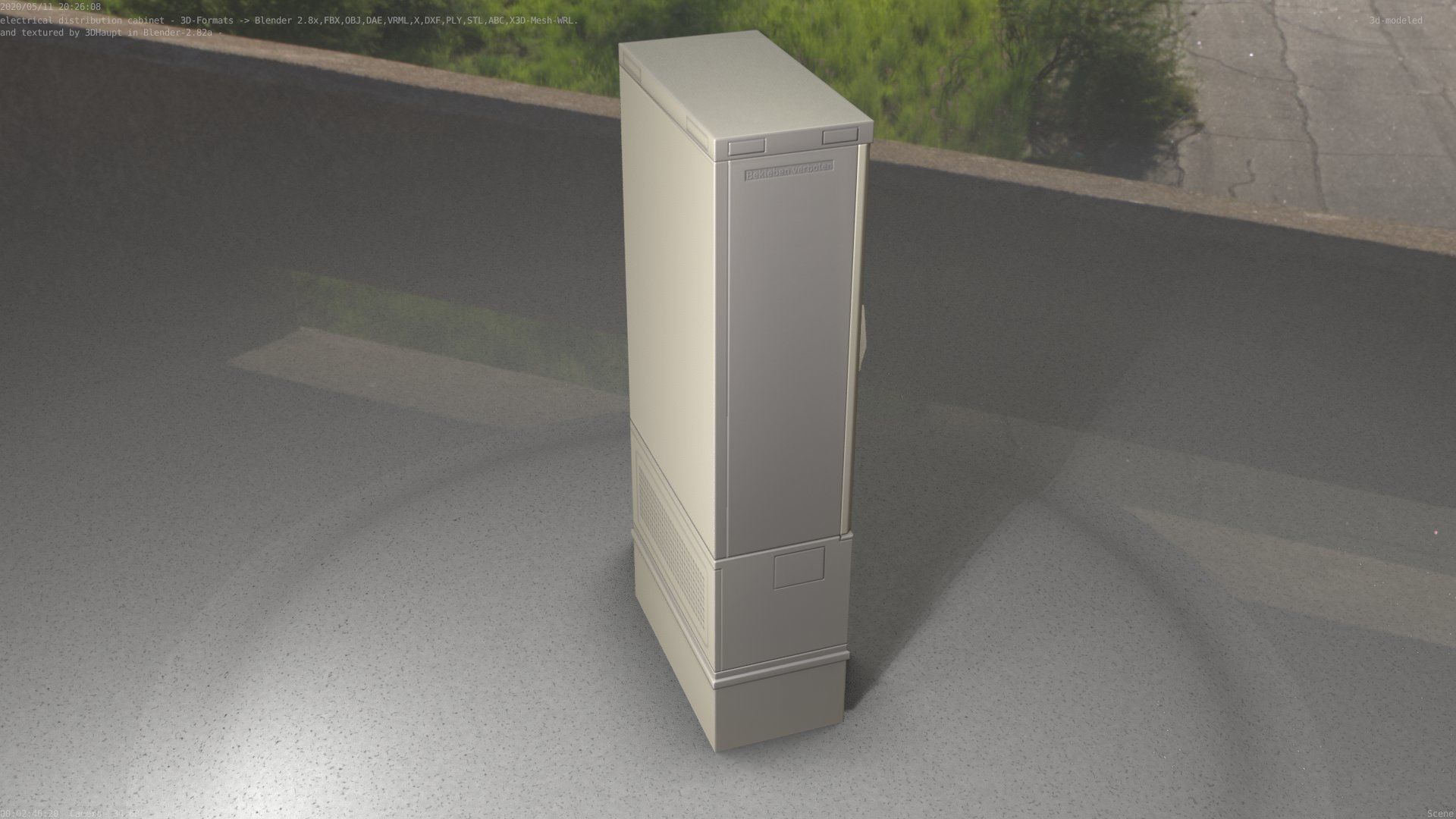 Electrical Distribution Cabinet 41 Low-poly 3D model_14
