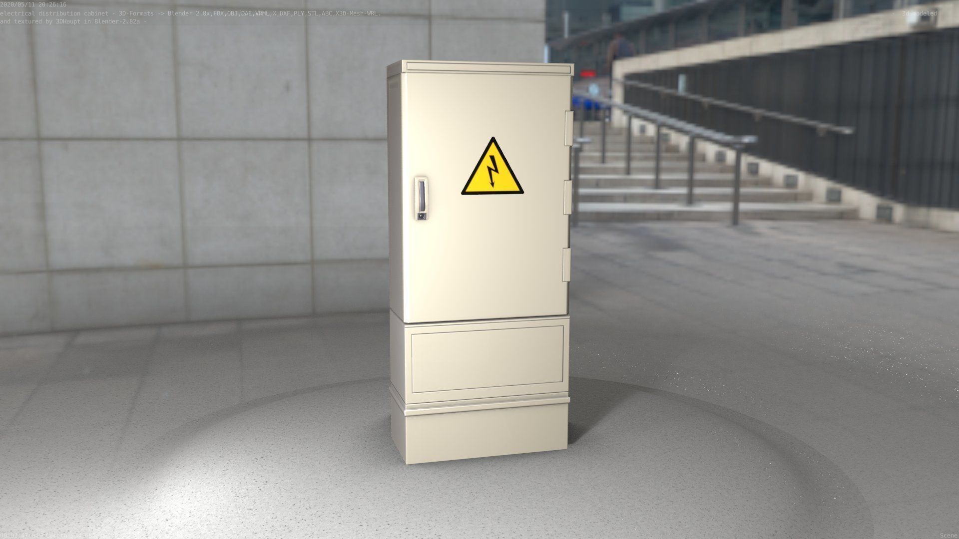 Electrical Distribution Cabinet 41 Low-poly 3D model_5
