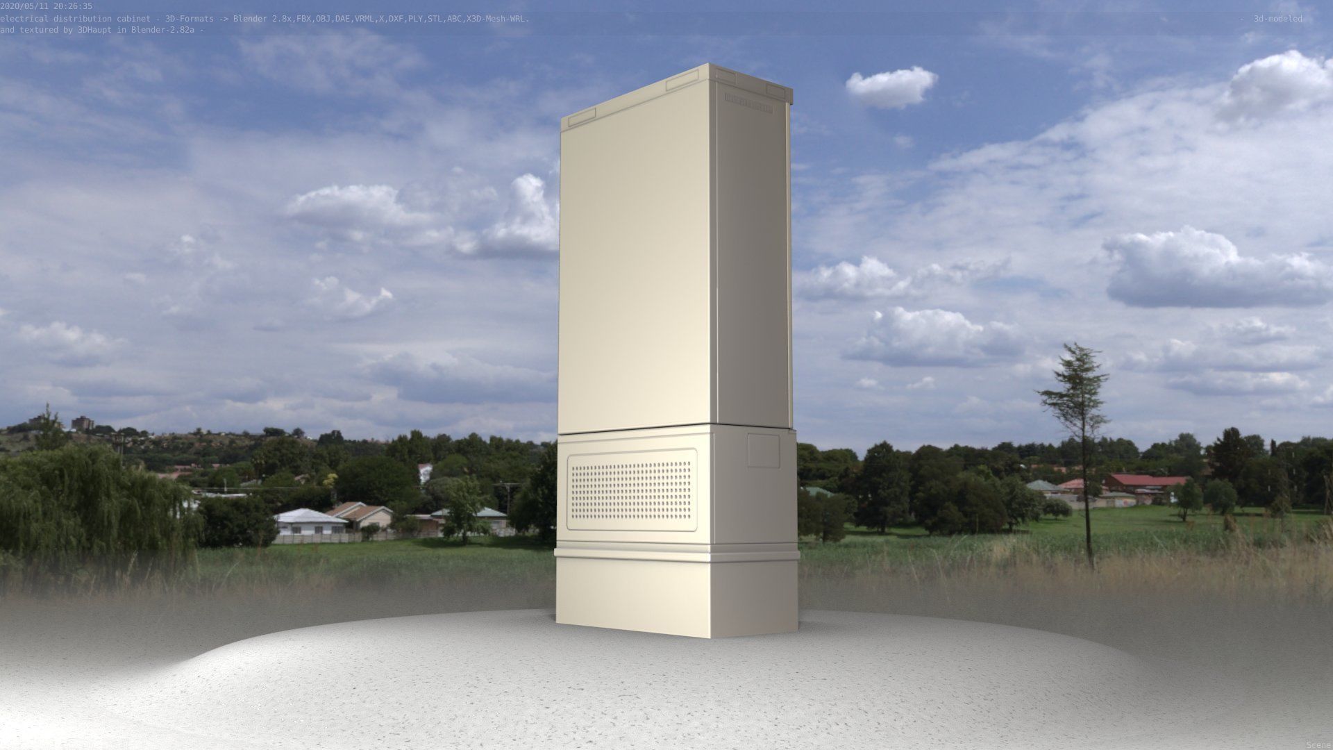 Electrical Distribution Cabinet 41 Low-poly 3D model_35
