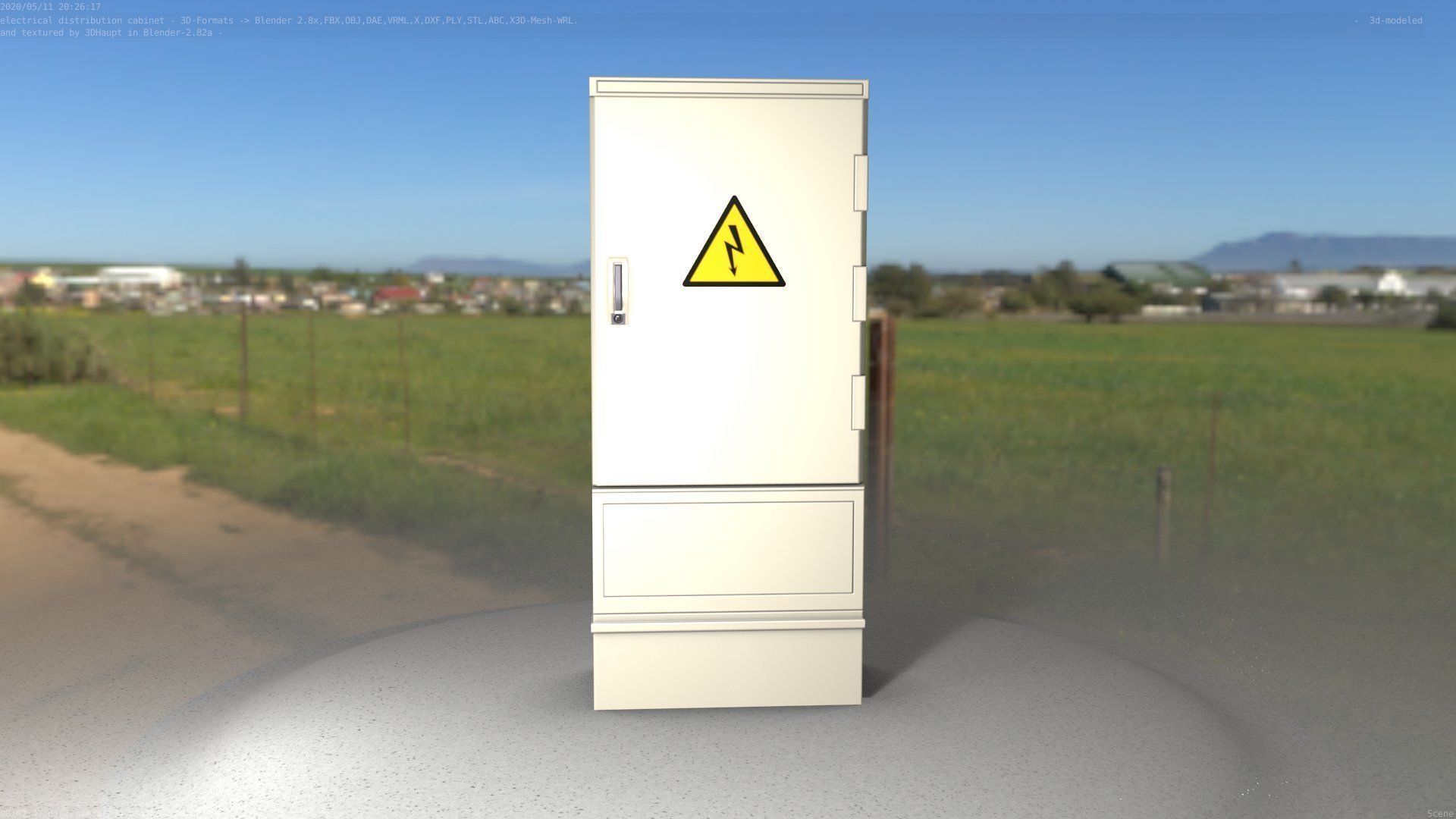 Electrical Distribution Cabinet 41 Low-poly 3D model_6