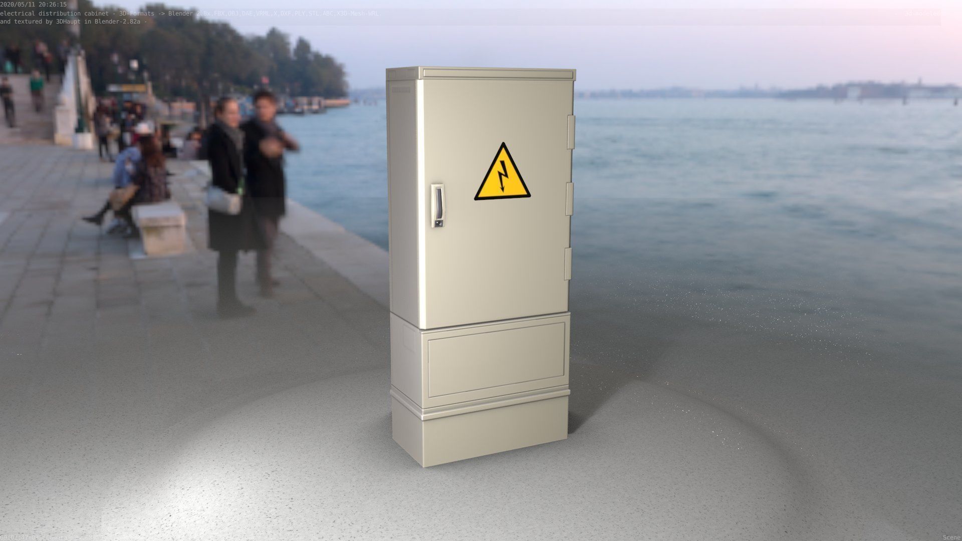 Electrical Distribution Cabinet 41 Low-poly 3D model_20