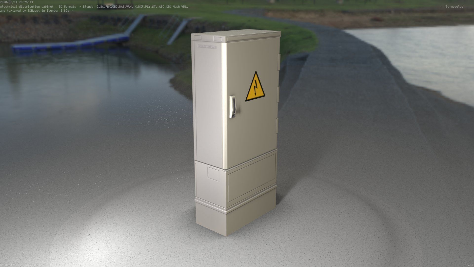 Electrical Distribution Cabinet 41 Low-poly 3D model_19