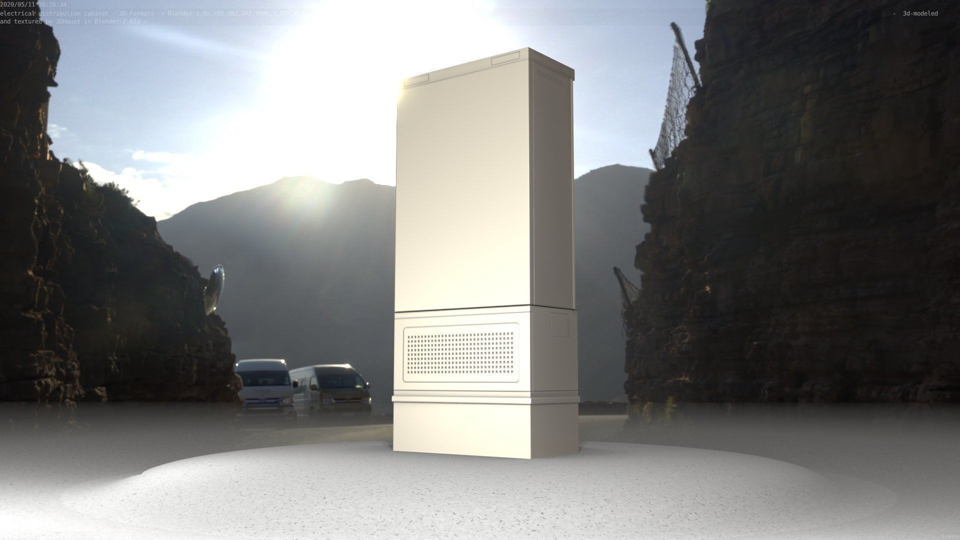 Electrical Distribution Cabinet 41 Low-poly 3D model_34