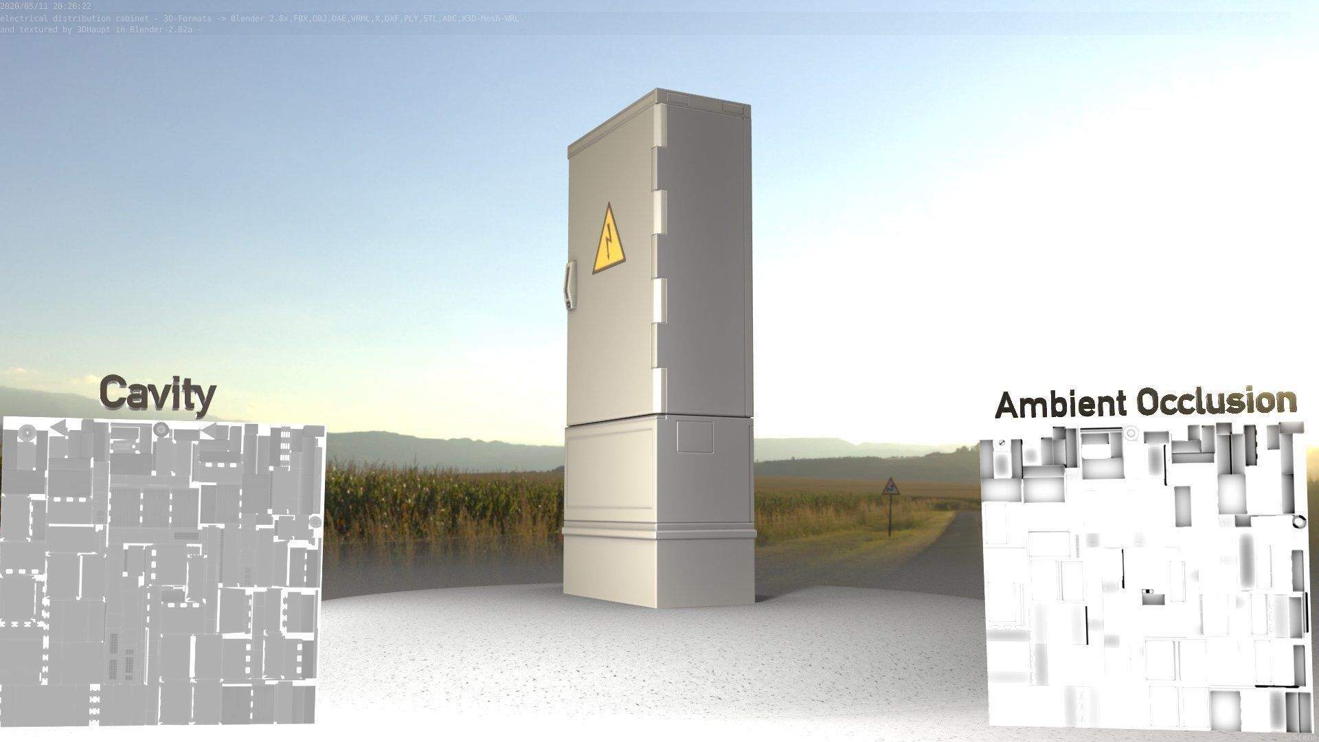 Electrical Distribution Cabinet 41 Low-poly 3D model_4