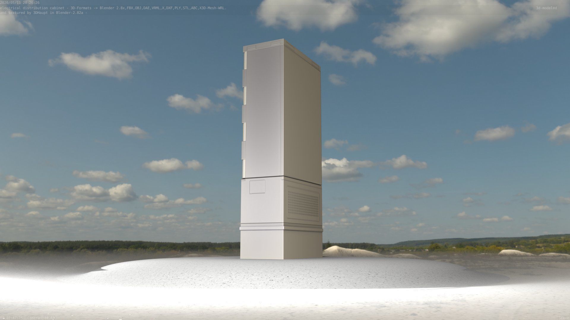 Electrical Distribution Cabinet 41 Low-poly 3D model_25