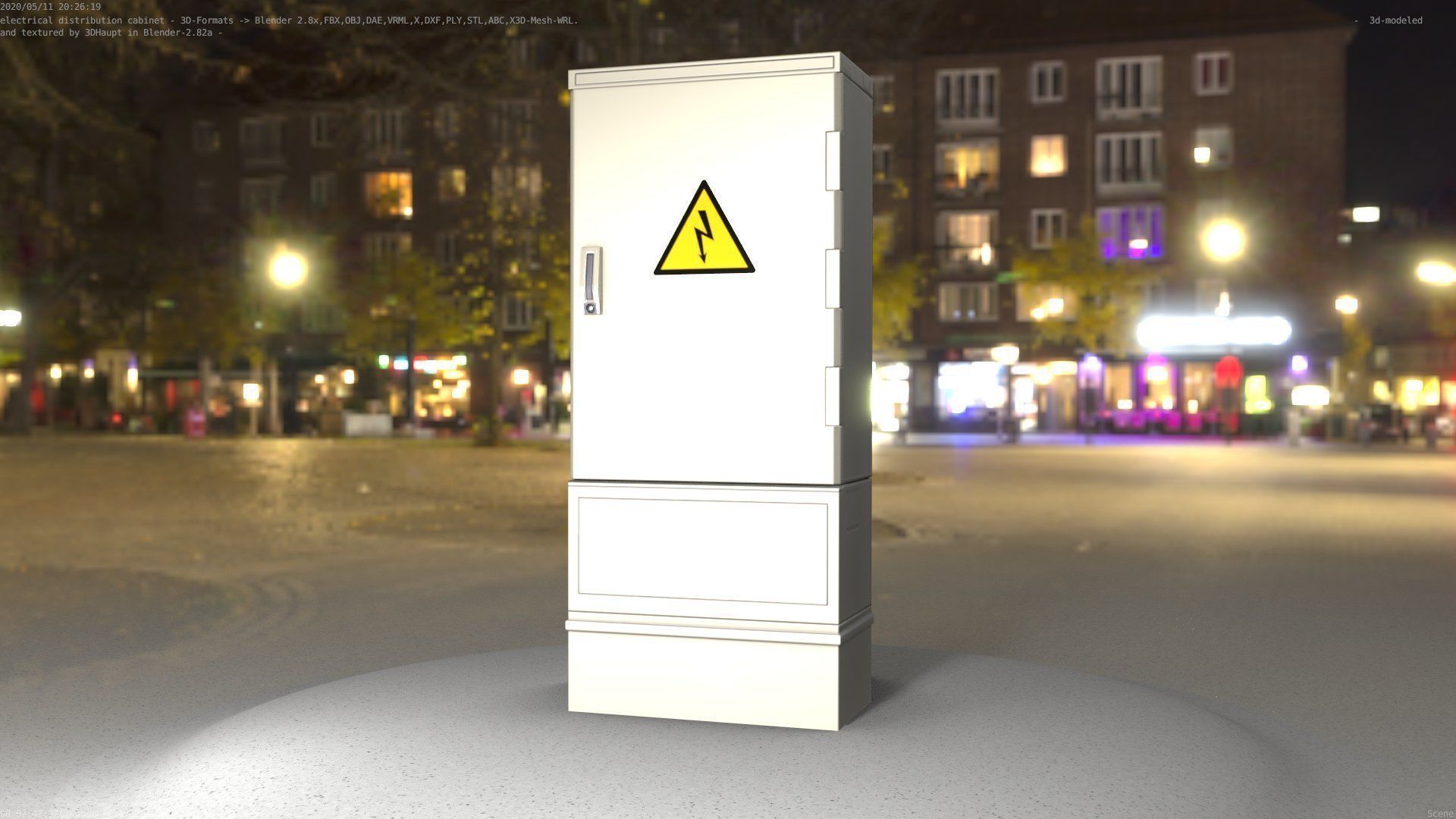 Electrical Distribution Cabinet 41 Low-poly 3D model_8