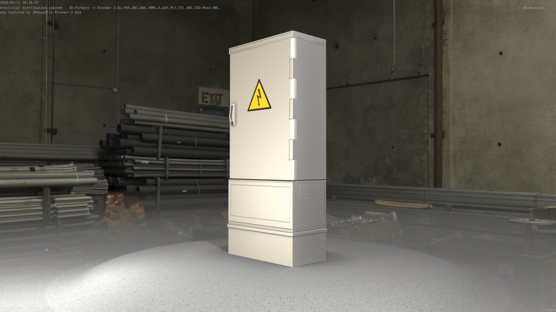 Electrical Distribution Cabinet 41 Low-poly 3D model_49