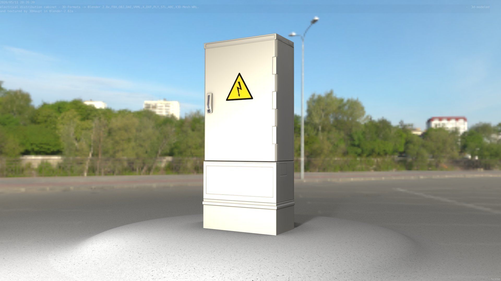 Electrical Distribution Cabinet 41 Low-poly 3D model_9