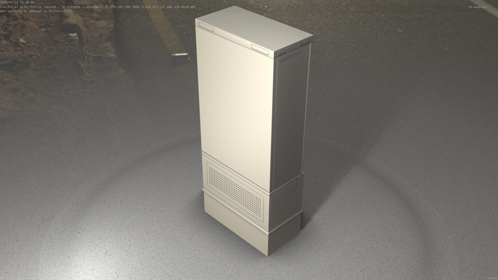 Electrical Distribution Cabinet 41 Low-poly 3D model_12