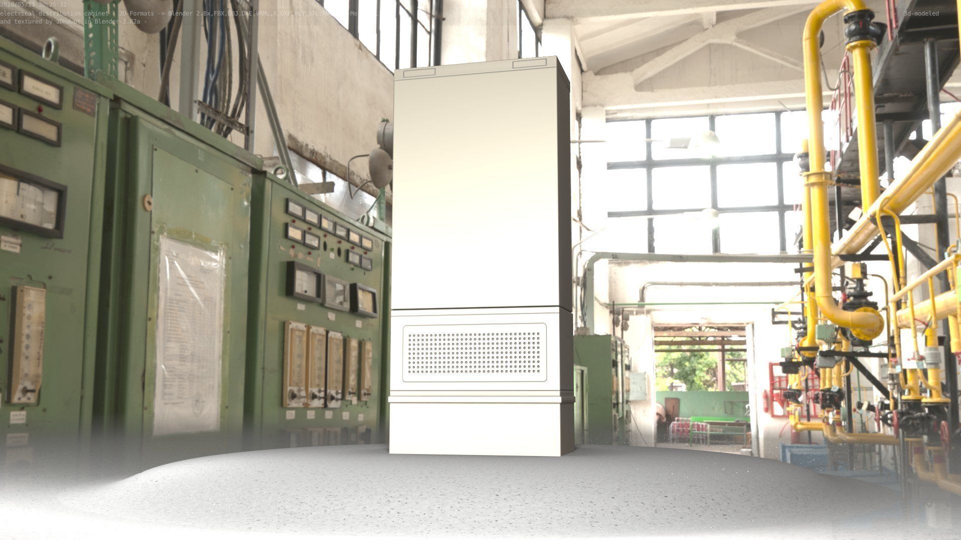 Electrical Distribution Cabinet 41 Low-poly 3D model_32