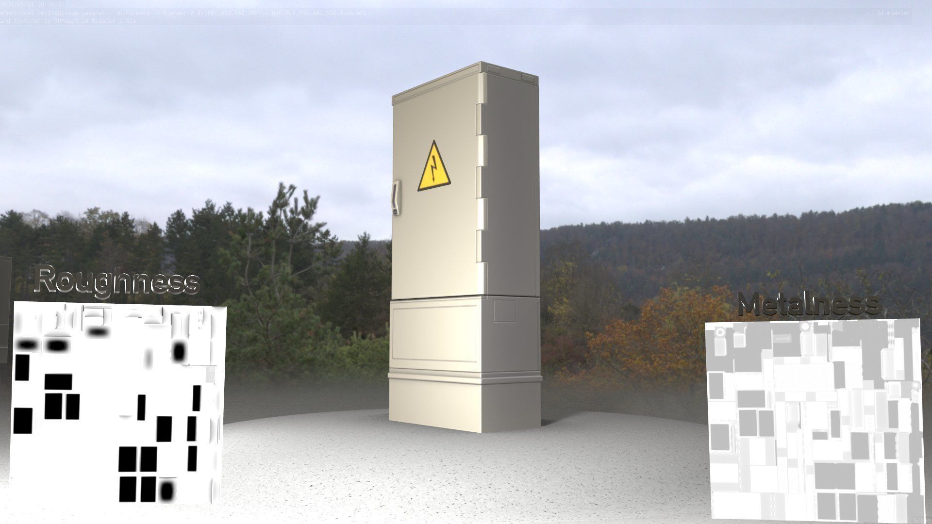 Electrical Distribution Cabinet 41 Low-poly 3D model_3