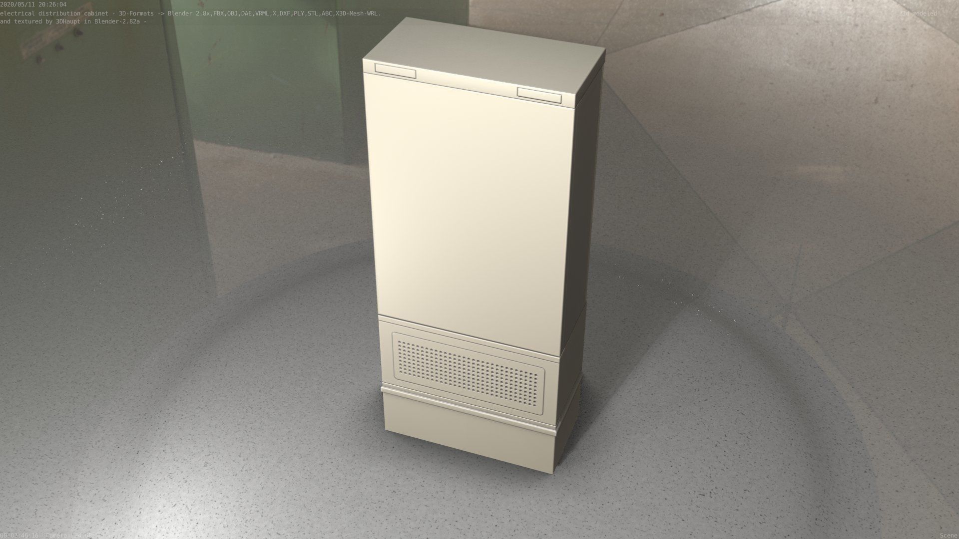 Electrical Distribution Cabinet 41 Low-poly 3D model_10