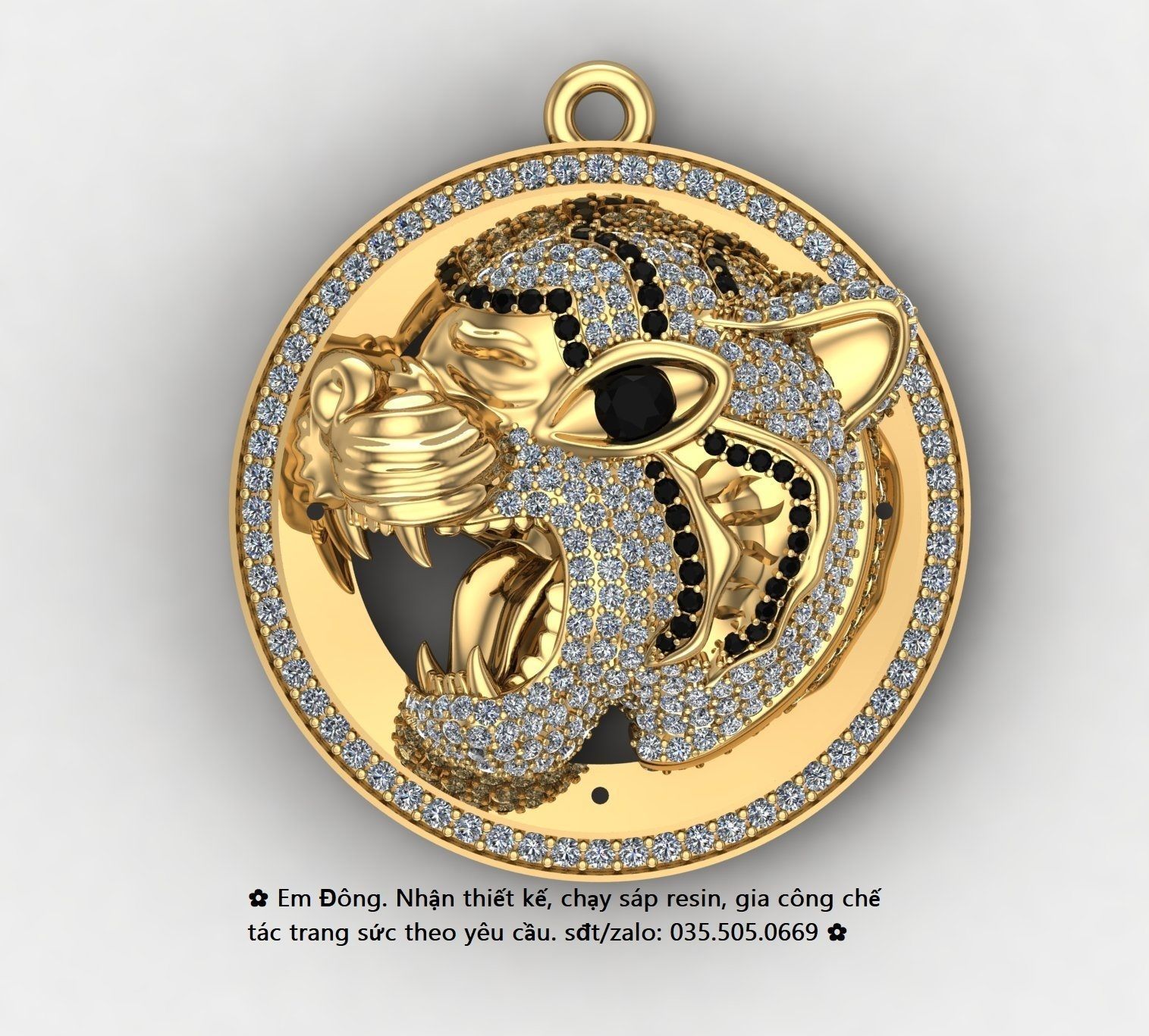 Tiger Pendant 3D print model_1