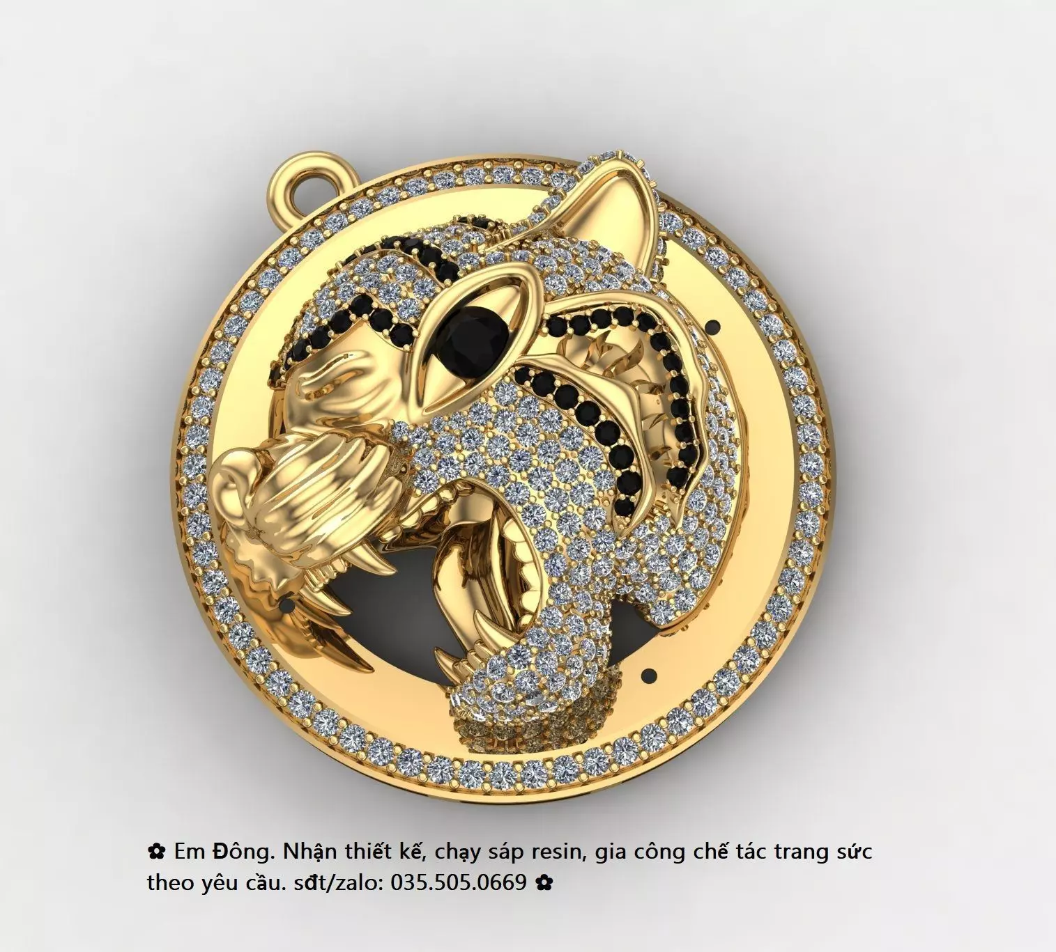 Tiger Pendant 3D print model_0