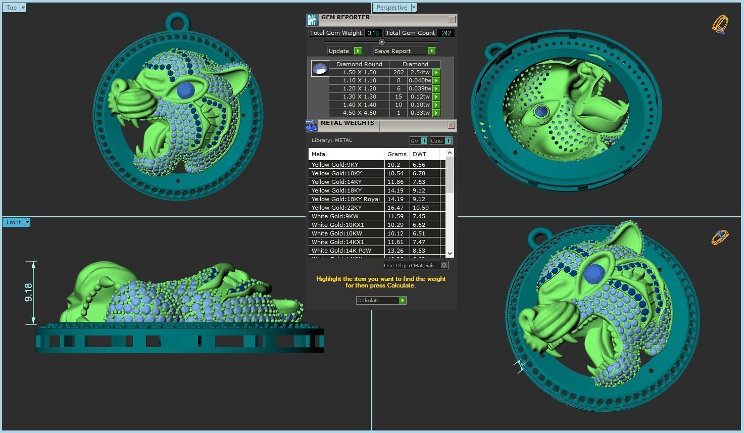 Tiger Pendant 3D print model_2