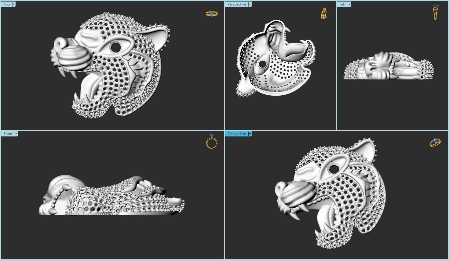 Tiger Pendant 3D print model_3