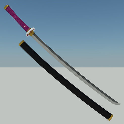 Demon Slayer Kanao Tsuyuri Sword katana  Kimetsu no Yaiba 3D print model