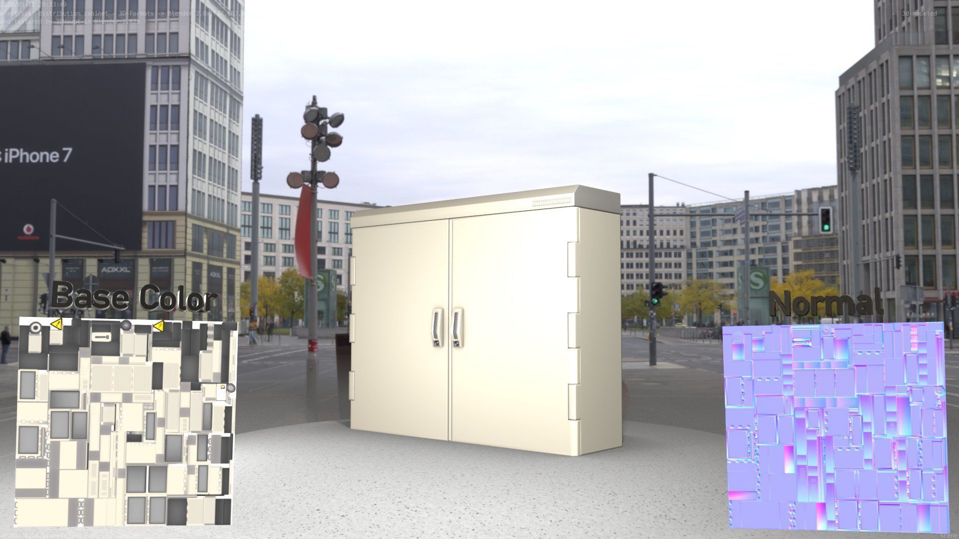 Electrical Distribution Cabinet 46 Low-poly 3D model_3