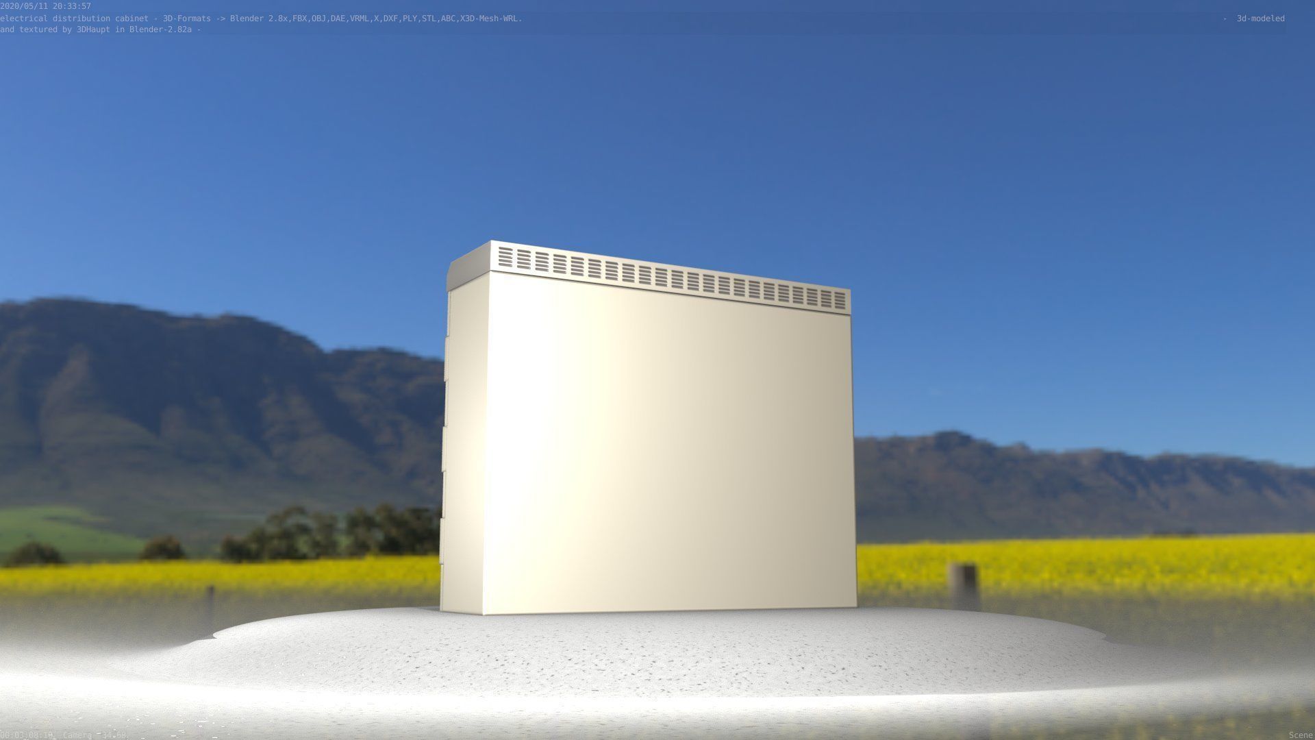 Electrical Distribution Cabinet 46 Low-poly 3D model_28