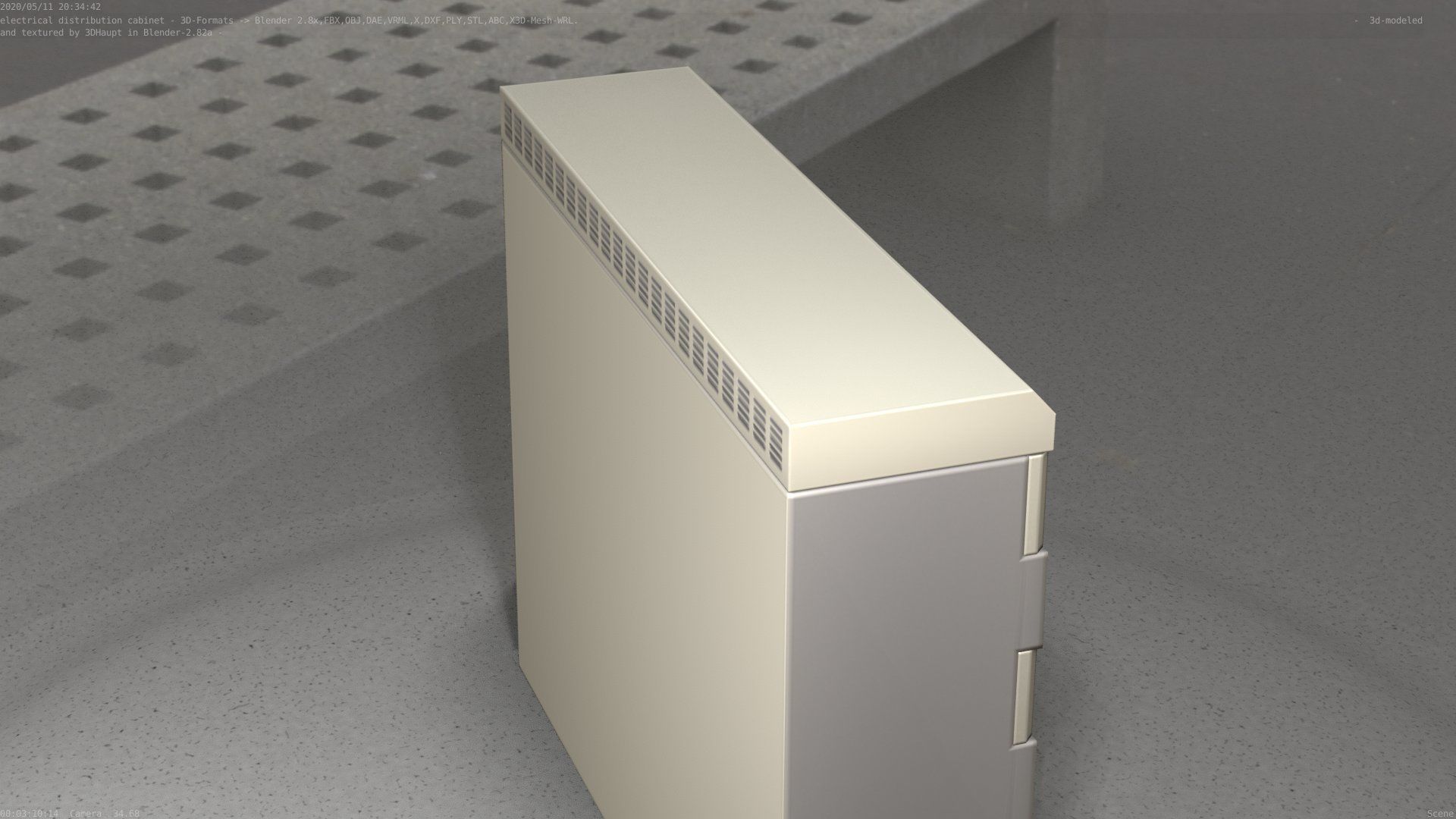 Electrical Distribution Cabinet 46 Low-poly 3D model_80