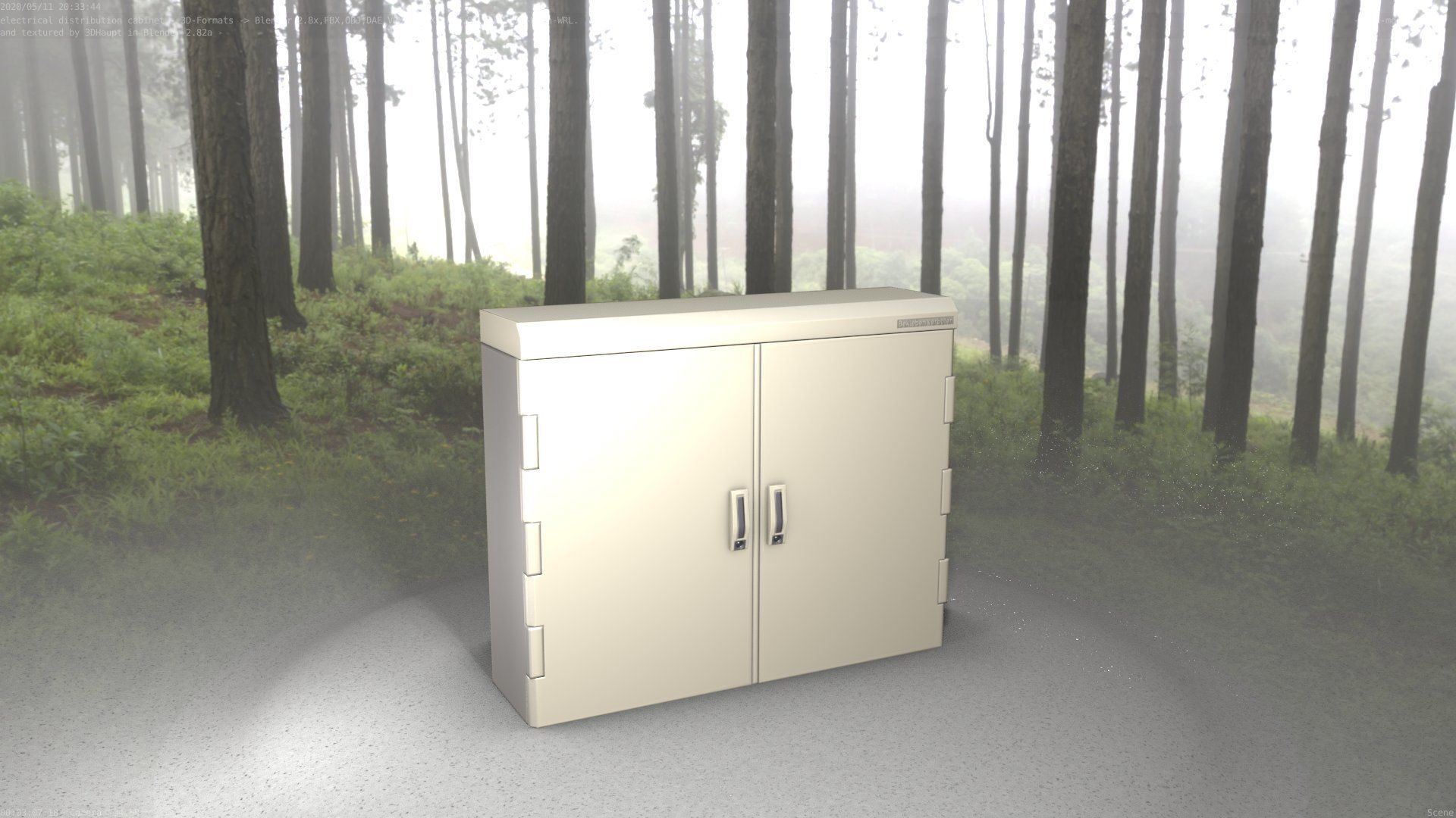 Electrical Distribution Cabinet 46 Low-poly 3D model_14