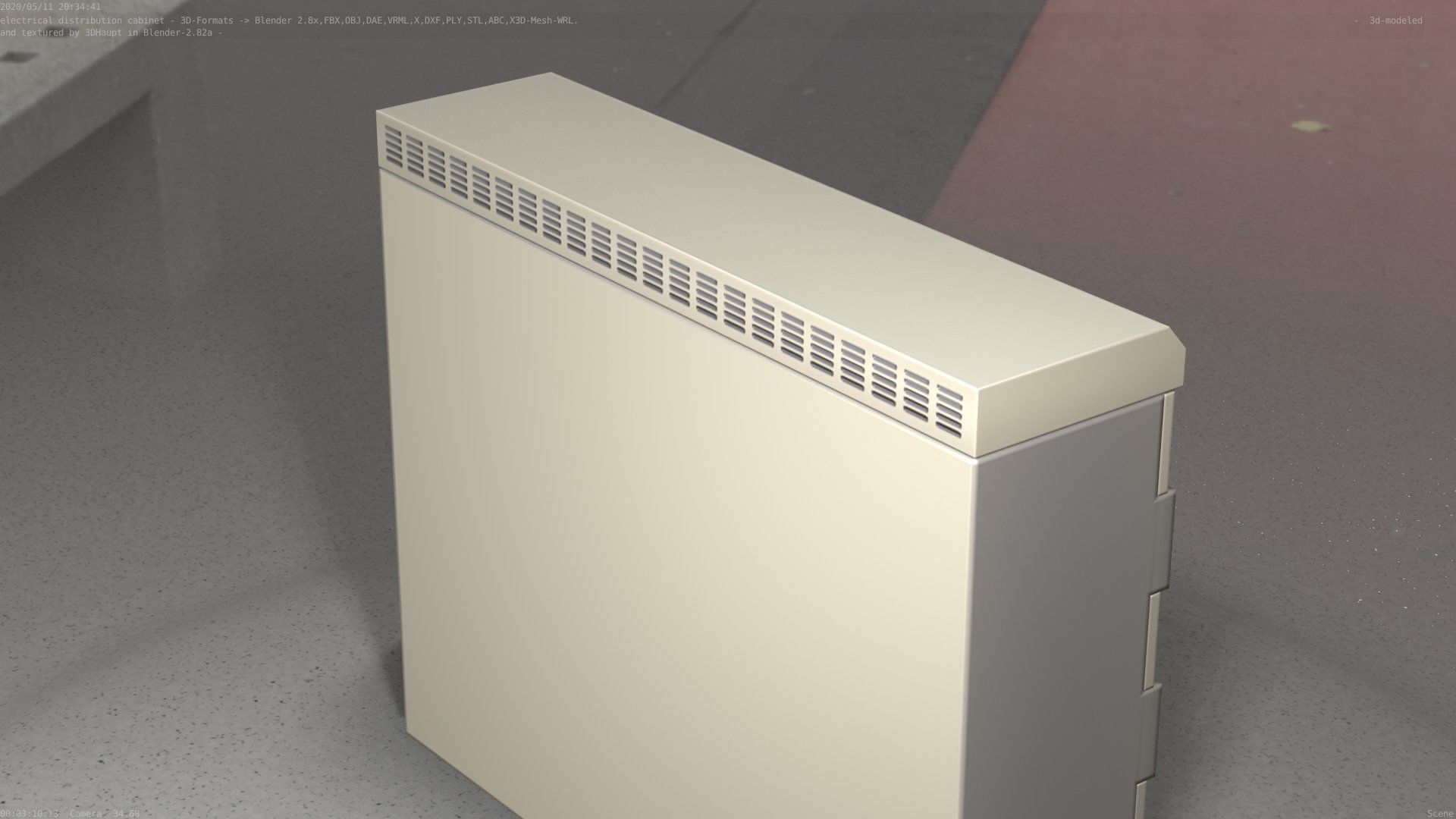 Electrical Distribution Cabinet 46 Low-poly 3D model_79
