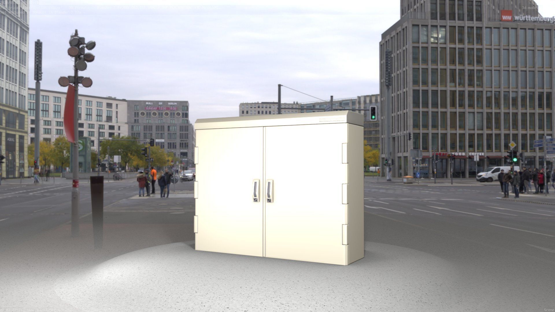 Electrical Distribution Cabinet 46 Low-poly 3D model_19