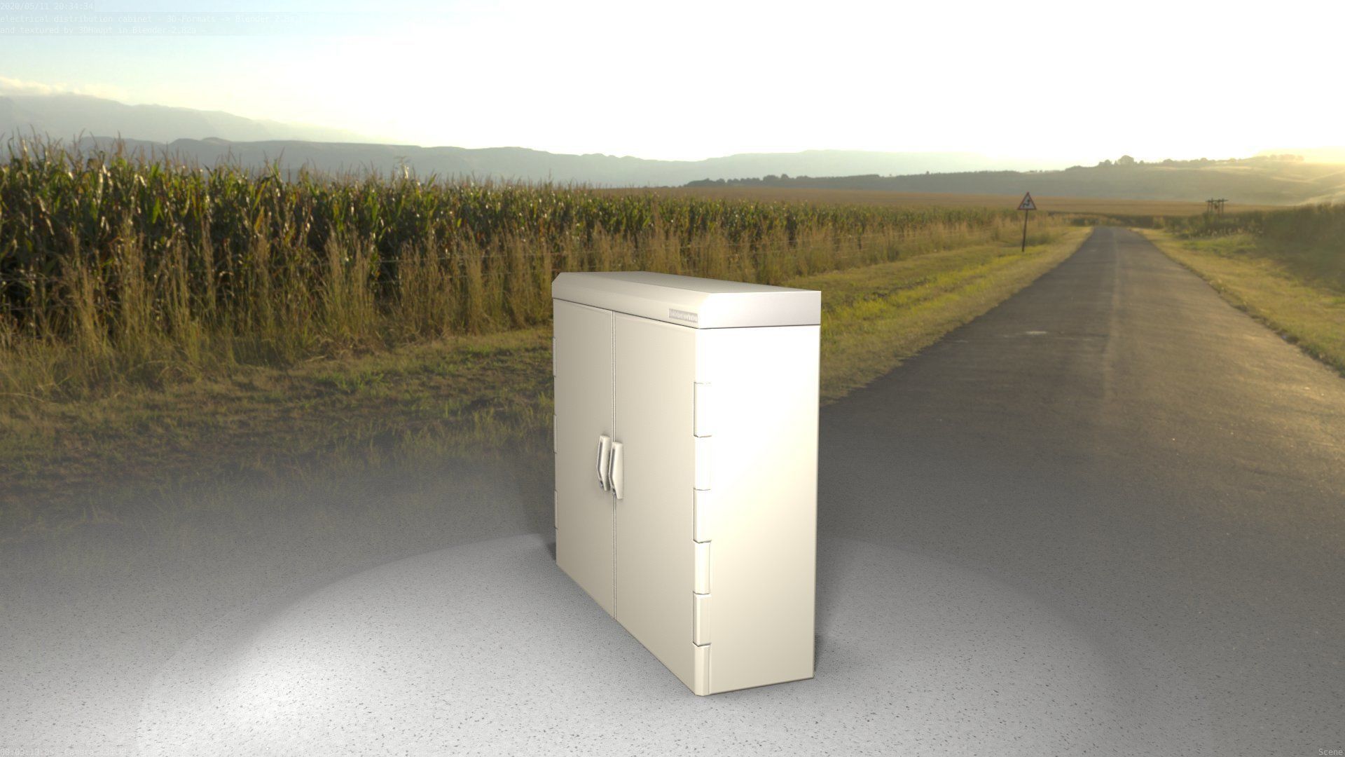 Electrical Distribution Cabinet 46 Low-poly 3D model_71
