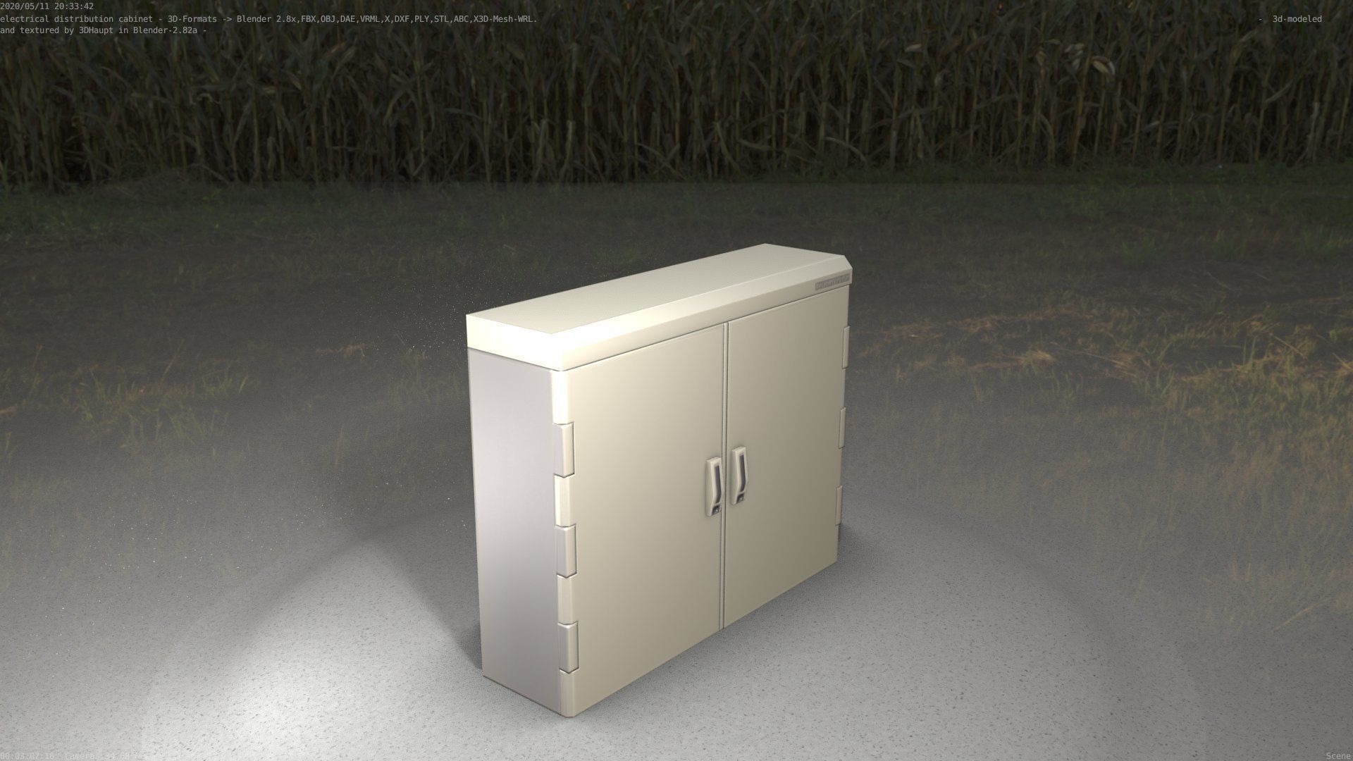 Electrical Distribution Cabinet 46 Low-poly 3D model_12